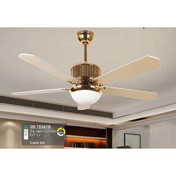 Quạt trần đèn Sano 5 cánh gỗ QĐ 7934/5 - E27*2 QĐ 7934/5