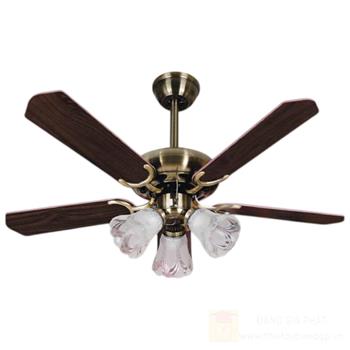 Quạt đèn trang trí Andora 5 cánh gỗ W1200 x H650 - E27*3 QT-1006