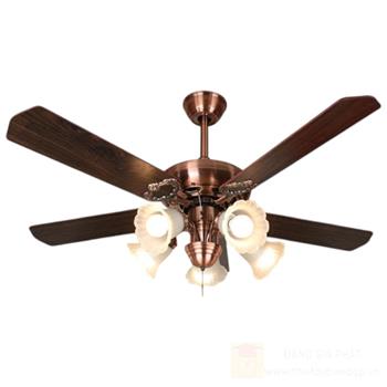 Quạt đèn trang trí Andora 5 cánh gỗ W1320 x H650 - E27*5 QT-1023
