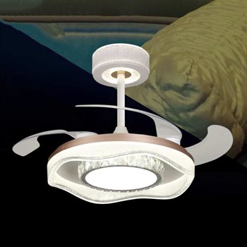 Quạt trần đèn cánh xếp Veronia QT-2232 Ø500 x H500 QT-2232