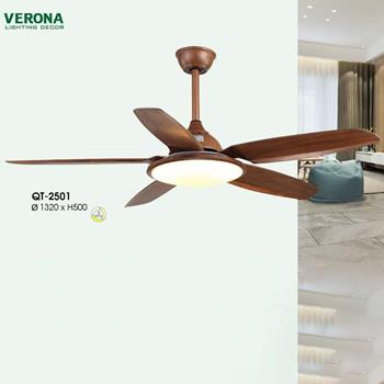 Quạt trần đèn 5 cánh Veronia QT-2501 Ø1320*H500 QT-2501