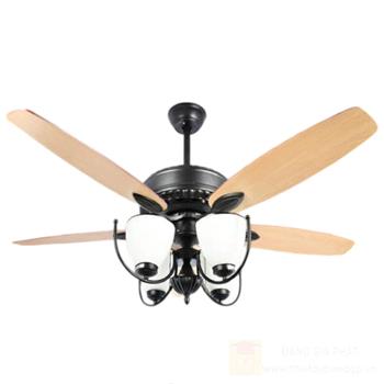 Quạt đèn trang trí Andora 5 cánh gỗ W1320 x H650 - E27*4 QT-5012A