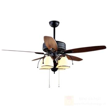 Quạt đèn trang trí Andora 5 cánh gỗ W1320 x H650 - E27*4 QT-5012B