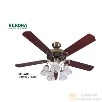 Quạt trần đèn Verona Ø1200 x H700 QT-601