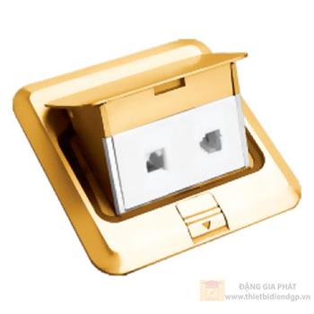 Ổ âm sàn 1 hạt điện thoại & 1 hạt mạng + 1 nút che trơn R68815