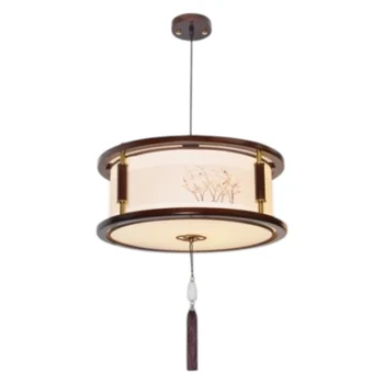 Đèn gỗ + Acrylic treo quán HUFA TQ 6643 Ø500*H210+1200, E27*3 TQ 6643