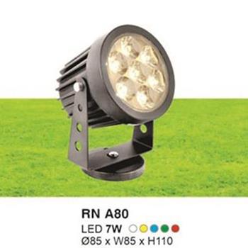 Đèn Led Chiếu Điểm Ø85 x W85 x H110, ánh sáng trắng, vàng, xanh dương, xanh lá, đỏ 7W RN A80