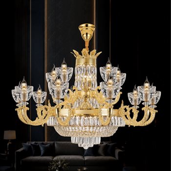 Đèn chùm đồng HUFA CĐ 1295/15 Ø1050*H650+500 CĐ 1295/15