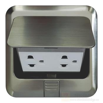 Ổ cắm âm sàn đôi Duhal 3 chấu chống thấm IP44 S2V520