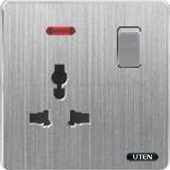 Bộ ổ cắm 3 chấu & 1 công tắc S300 UTEN S300-KZ13/N
