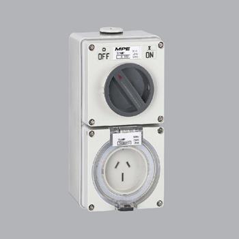 Ổ cắm công nghiệp MPE kết hợp công tắc 3 cực IP66 250V S-315