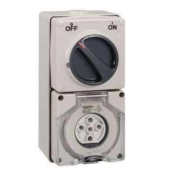 Ổ cắm công nghiệp 3 pha Schneider có công tắc 5P 500V IP66 S56C520GY