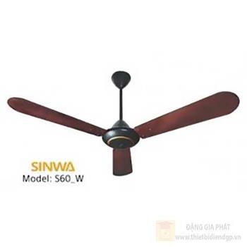 Quạt trần cánh sắt Sinwa S60_W màu nâu  S60_W