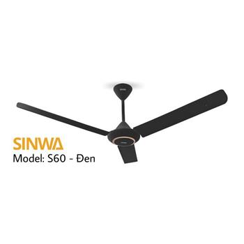 Quạt trần cánh sắt Sinwa đen S60 - Đen