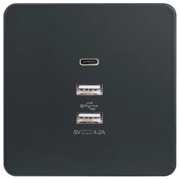 Ổ cắm 3 USB (2 *USB+ 1*USB type C) màu đen WGDS3USBKB