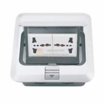 Ổ cắm đôi 3 chấu âm sàn màu bạc S-2Z13/N