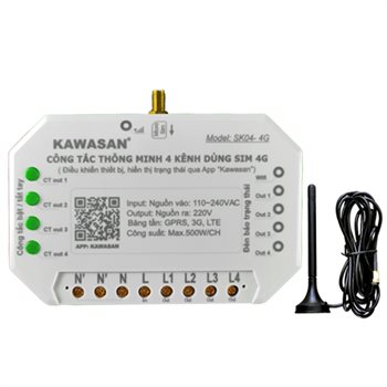Công tắc thông minh dùng SIM 4G Kawasan SK04-4G SK04-4G