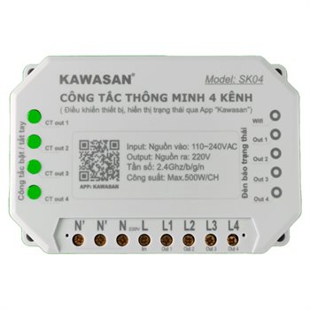 Công tắc điều khiển từ xa 4 kênh Kawasan SK04 500W SK04