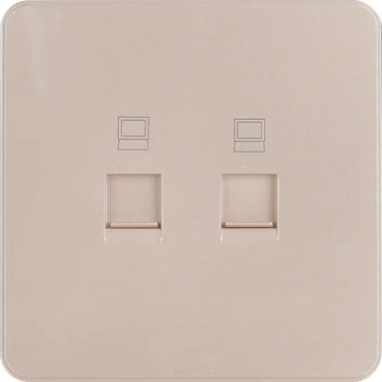 Ổ cắm mạng đôi RJ45 Cat 5e màu gold WGDT2RJ5EG