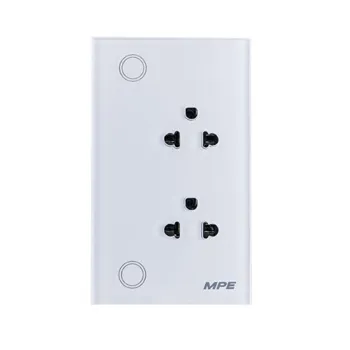 Ổ cắm đôi 3 chấu thông minh chữ nhật MPE SO2/SC
