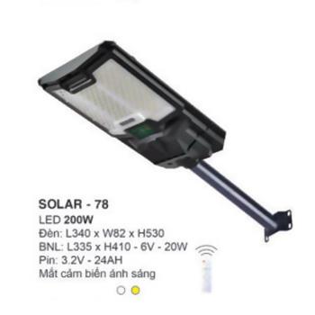 Đèn đường năng lượng mặt trời euroto SOLAR-78 led 200W SOLAR-78
