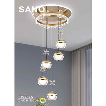 Đèn treo Sano Led 3 màu - T 2725/5 - Ø450*H1200 T 2725/5