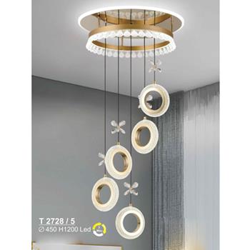 Đèn treo Sano Led 3 màu - T 2728/5 - Ø450*H1200 T 2728/5