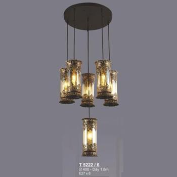Đèn thả dây 1.6m E27*6-Ø400 T 5222/6