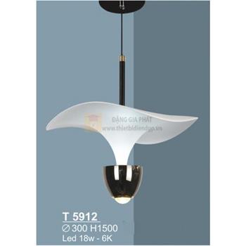 Đèn treo bàn ăn Led 18W - 6000K - Ø300*H1500 - vỏ màu gold T 5912
