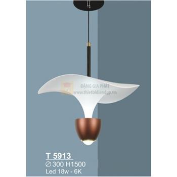 Đèn treo bàn ăn Led 18W - 6000K - Ø300*H1500 - vỏ màu cam T 5913