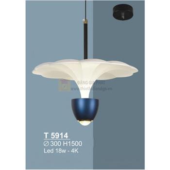 Đèn treo bàn ăn Led 18W - 4000K - Ø300*H1500 - vỏ màu xanh T 5914