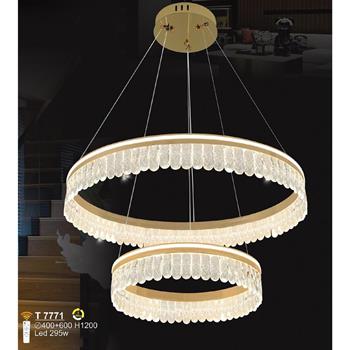 Đèn treo trang trí LED 295W - Ø600+600*H1200 - 3 màu ánh sáng T 7771