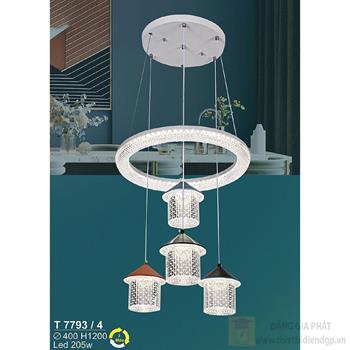 Đèn treo trang trí LED 205W - Ø400*H1200 - 3 màu ánh sáng T 7793/4