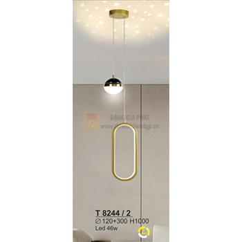 Đèn treo trang trí Led 46W - Ø120+300*H1000 - 3 màu ánh sáng T 8244/2