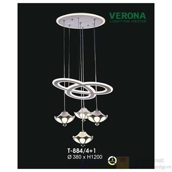 Đèn thả Verona Ø380 x H1200, ánh sáng 3 chế độ T-884/4+1