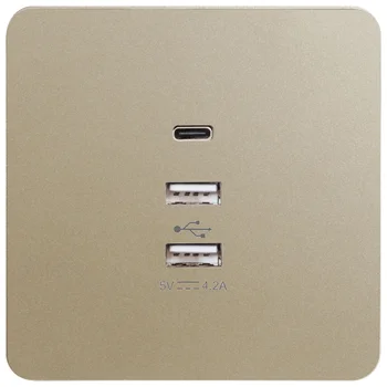 Ổ cắm 3 USB (2 *USB+ 1*USB type C) màu GOLD WGDS3USBEG