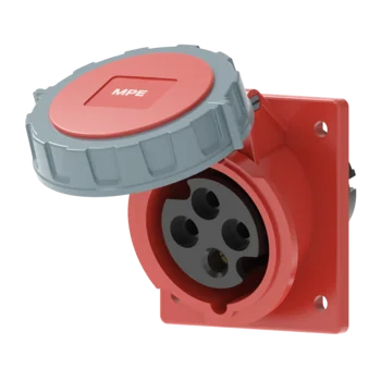 Ổ cắm công nghiệp 3P+E MPE (cố định bắt trên bảng điện xéo) series MPN2 IP67 MPN2-4142