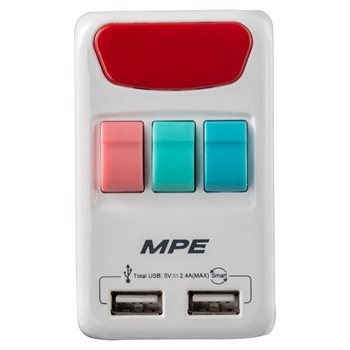 Ổ cắm du lịch đa năng MPE, Tích hợp 2 cổng USB mã TA4 TA4