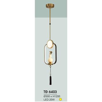 Đèn treo đồng Ø300*H1200 - LED 20W, ánh sáng vàng TĐ 6403