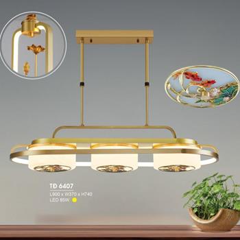 Đèn treo đồng L900*W370*H740 - LED 85W, ánh sáng vàng TĐ 6407