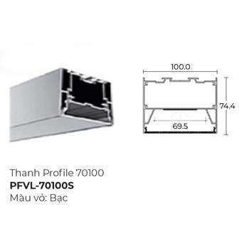 Thanh profile 70100 VinaLed màu bạc PFVL-70100S