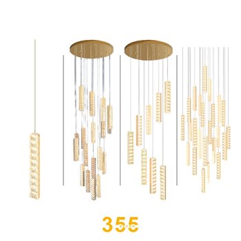 Đèn thả pha lê 355 DECOR THD1002 Led 3 CĐ THD1002