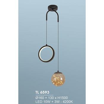 Đèn treo led trang trí Ø160+130*H1500 - LED 10W+3W - 4200K TL 6593