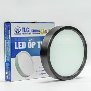 Đèn Led ốp nổi TLC tròn vỏ đen 3 màu TLC-ONT-TĐ-xW