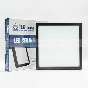 Đèn Led ốp nổi TLC vuông vỏ đen 3 màu TLC-ONV-TĐ-xW
