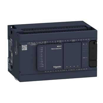 Bộ lập trình điều khiển Schneider: Modicon M241 logic controller, 100-240Vdc power supply TM241C24R