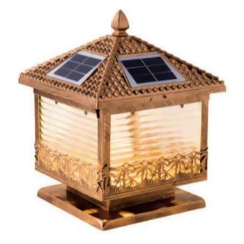 Đèn trụ cổng năng lượng mặt trời vuông E27-Led 5W, ánh sáng vàng TNL-03
