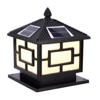 Đèn trụ cổng năng lượng mặt trời vuông E27-Led 3W, ánh sáng vàng TNL-07