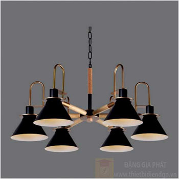 Đèn treo trần Nghệ Thuật Ø810*H800, E27*6, Vỏ Màu Đen TNT 216/6Đ