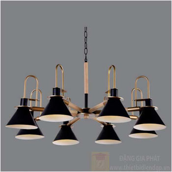 Đèn treo trần Nghệ Thuật Ø930*H1000, E27*8, Vỏ Màu Đen TNT 216/8Đ